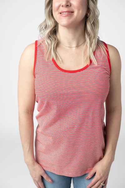 IN STOCK Micro Striped Tank - Red - Pumpkin Patch Co