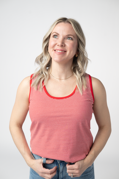IN STOCK Micro Striped Tank - Red - Pumpkin Patch Co
