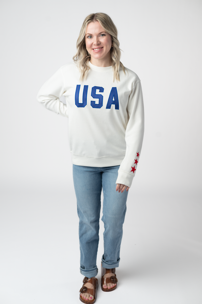 IN STOCK USA Pullover - White - Pumpkin Patch Co
