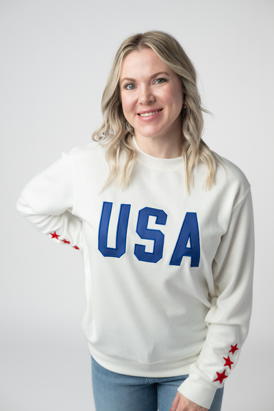 IN STOCK USA Pullover - White - Pumpkin Patch Co