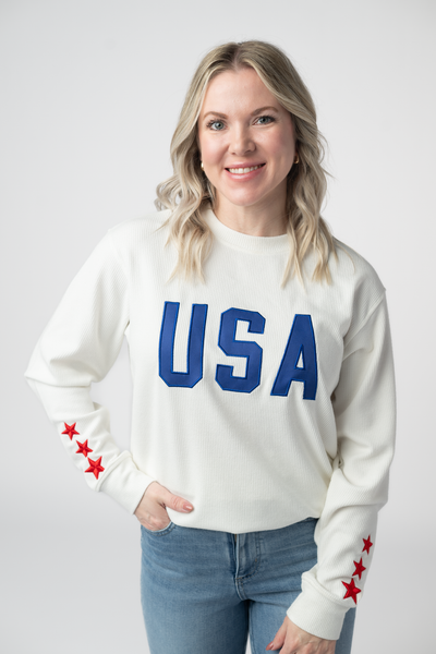 IN STOCK USA Pullover - White - Pumpkin Patch Co