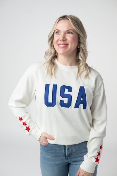 IN STOCK USA Pullover - White - Pumpkin Patch Co