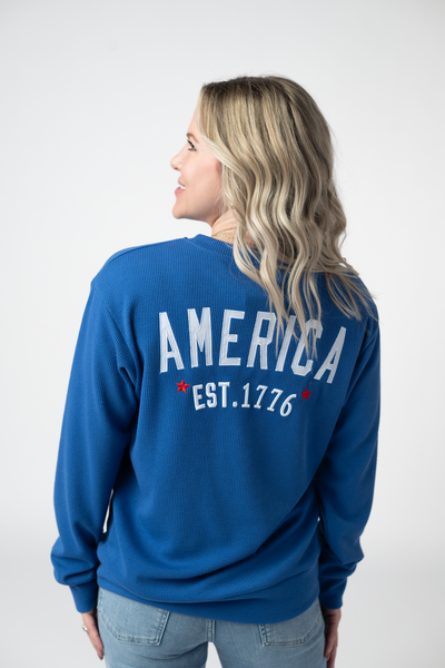 IN STOCK America Pullover - Blue - Pumpkin Patch Co