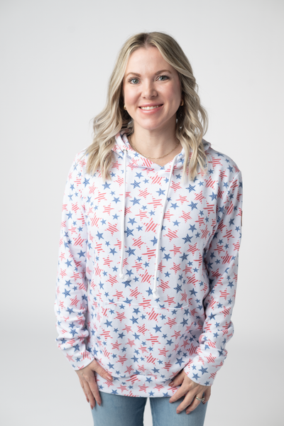 IN STOCK Hailey Pullover Hoodie - American Stars and Stripes - Pumpkin Patch Co