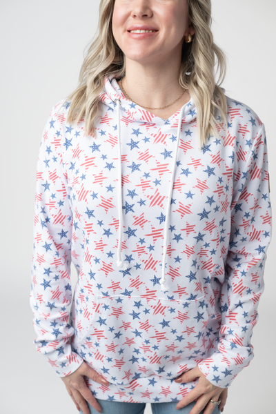 IN STOCK Hailey Pullover Hoodie - American Stars and Stripes - Pumpkin Patch Co