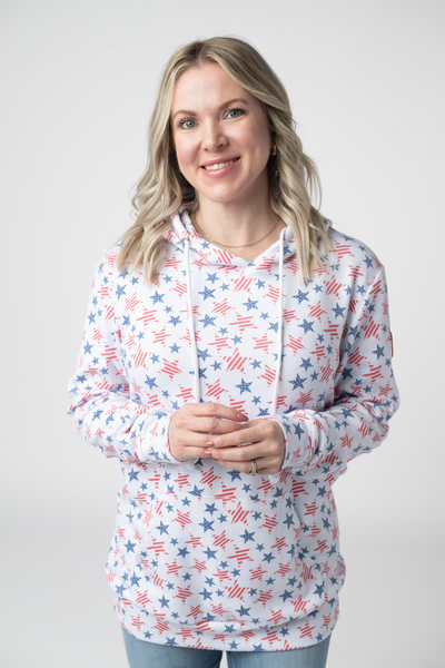 IN STOCK Hailey Pullover Hoodie - American Stars and Stripes - Pumpkin Patch Co