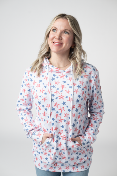 IN STOCK Hailey Pullover Hoodie - American Stars and Stripes - Pumpkin Patch Co