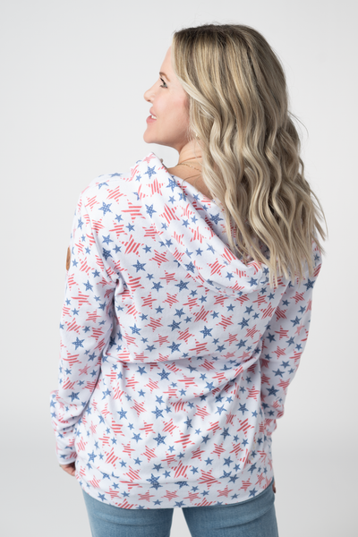 IN STOCK Hailey Pullover Hoodie - American Stars and Stripes - Pumpkin Patch Co