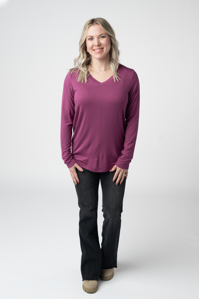 IN STOCK Larissa Long Sleeve - Mulberry FINAL SALE - Pumpkin Patch Co