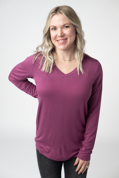 IN STOCK Larissa Long Sleeve - Mulberry FINAL SALE - Pumpkin Patch Co