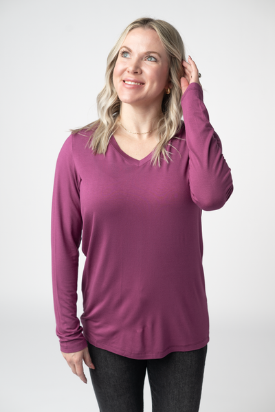 IN STOCK Larissa Long Sleeve - Mulberry FINAL SALE - Pumpkin Patch Co