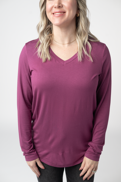 IN STOCK Larissa Long Sleeve - Mulberry FINAL SALE - Pumpkin Patch Co