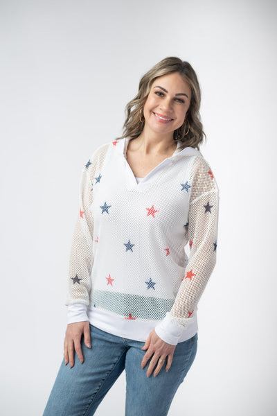 IN STOCK American Stars Mesh Hoodie - Pumpkin Patch Co