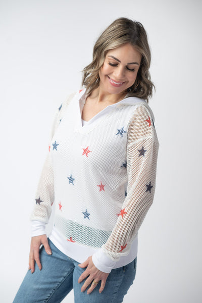 IN STOCK American Stars Mesh Hoodie - Pumpkin Patch Co