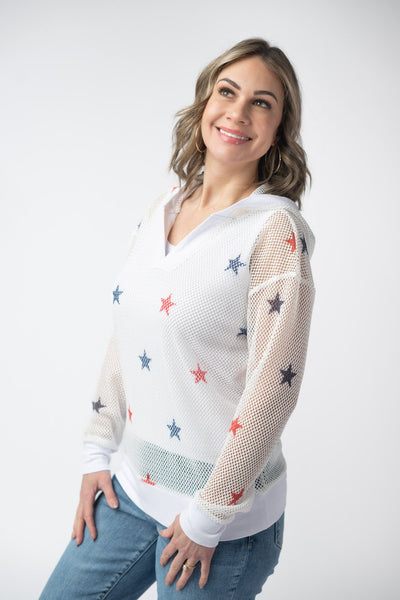 IN STOCK American Stars Mesh Hoodie - Pumpkin Patch Co