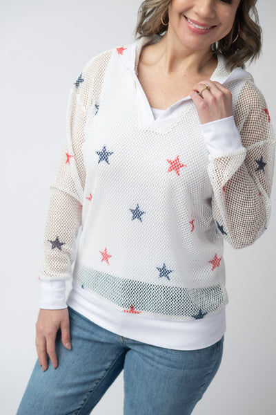 IN STOCK American Stars Mesh Hoodie - Pumpkin Patch Co