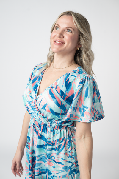 IN STOCK Millie Maxi Dress - Abstract Aqua Breeze