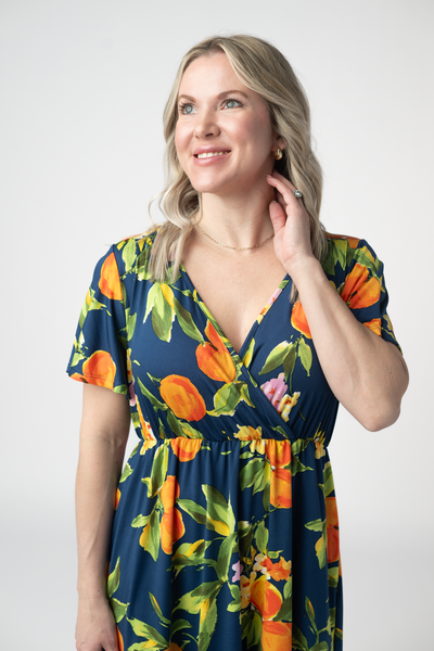 IN STOCK Harley High-Low Dress - Navy Citrus