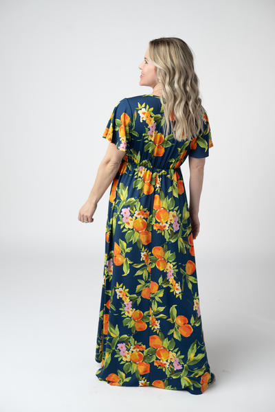 IN STOCK Harley High-Low Dress - Navy Citrus