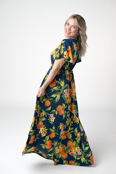 IN STOCK Harley High-Low Dress - Navy Citrus