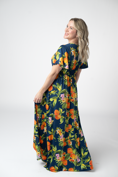 IN STOCK Harley High-Low Dress - Navy Citrus