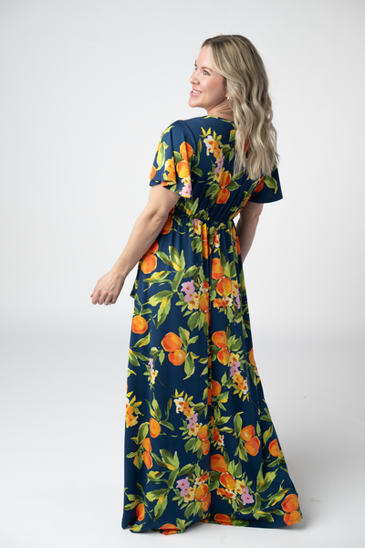 IN STOCK Harley High-Low Dress - Navy Citrus