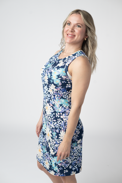 IN STOCK Mariah Ribbed Dress - Daisy Blues