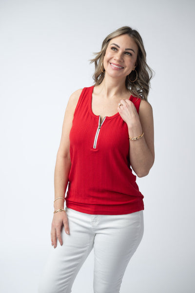IN STOCK Mila Zipper Tank - Red - Pumpkin Patch Co