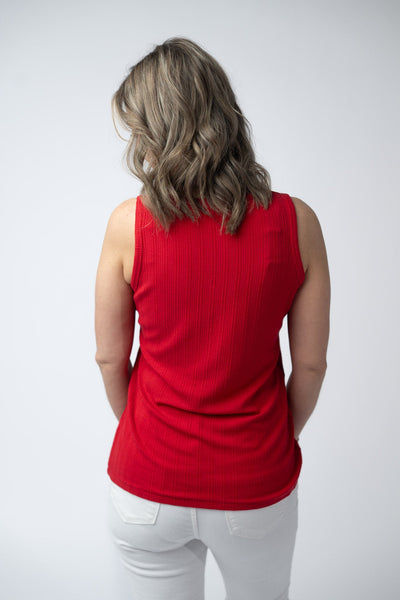 IN STOCK Mila Zipper Tank - Red - Pumpkin Patch Co