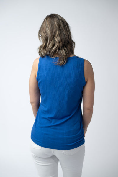 IN STOCK Mila Zipper Tank - Blue - Pumpkin Patch Co