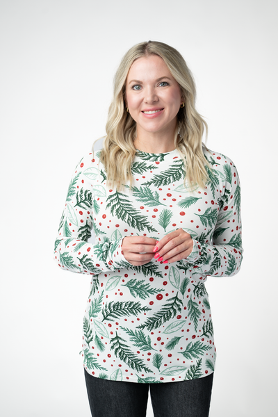 IN STOCK Blair Long Sleeve Top - Berry + Pine