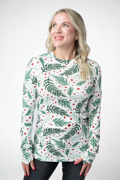 IN STOCK Blair Long Sleeve Top - Berry + Pine