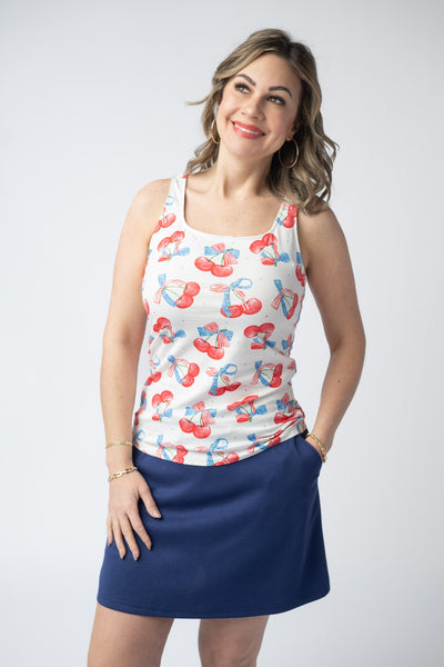 IN STOCK Romy Tank - Patriotic Cherries - Pumpkin Patch Co