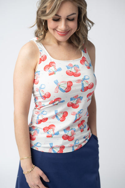 IN STOCK Romy Tank - Patriotic Cherries - Pumpkin Patch Co