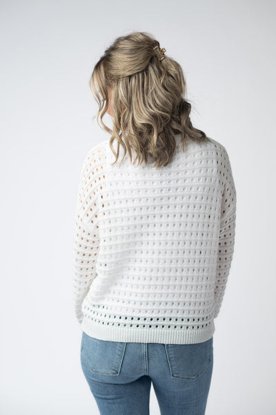 IN STOCK USA Sequin Flag Open Knit Pullover - Pumpkin Patch Co