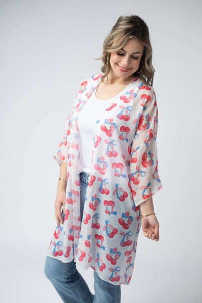 IN STOCK Patriotic Cherries Kimono - Pumpkin Patch Co