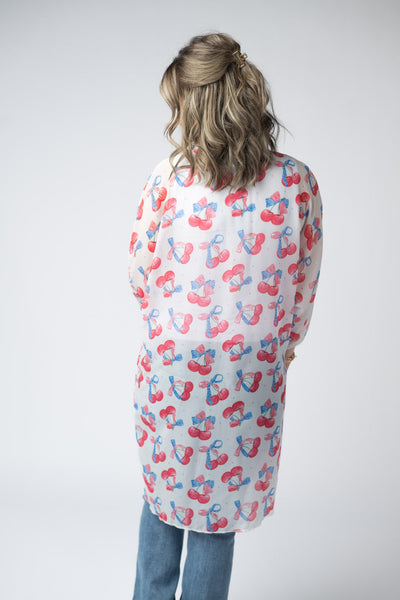IN STOCK Patriotic Cherries Kimono - Pumpkin Patch Co