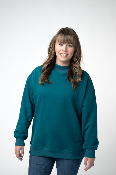 IN STOCK Marley Mock Neck Sweatshirt - Teal