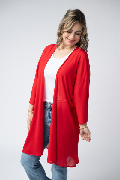 IN STOCK Ellie Cover-Up Kimono - Red - Pumpkin Patch Co