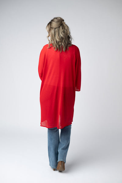 IN STOCK Ellie Cover-Up Kimono - Red - Pumpkin Patch Co