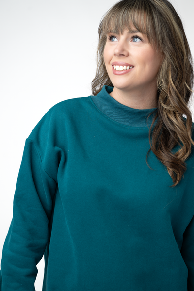 IN STOCK Marley Mock Neck Sweatshirt - Teal