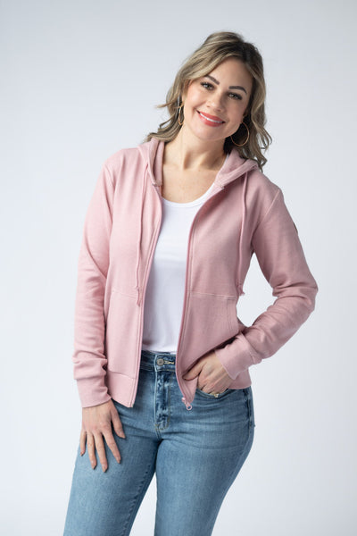 IN STOCK Fullzip Hoodie - Dusty Pink - Pumpkin Patch Co