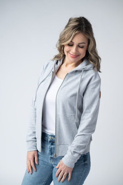 IN STOCK Fullzip Hoodie - Light Grey - Pumpkin Patch Co