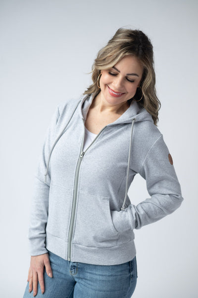 IN STOCK Fullzip Hoodie - Light Grey - Pumpkin Patch Co