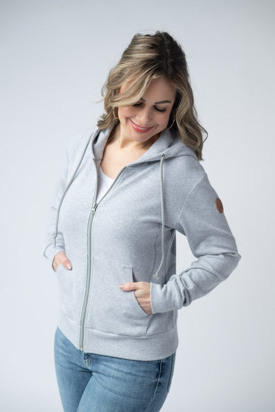 IN STOCK Fullzip Hoodie - Light Grey - Pumpkin Patch Co