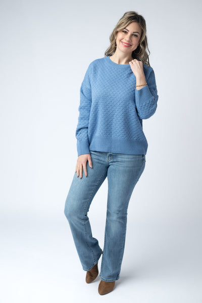 IN STOCK Gianna Pullover Sweater - Blue - Pumpkin Patch Co