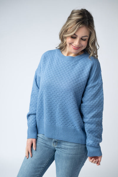 IN STOCK Gianna Pullover Sweater - Blue - Pumpkin Patch Co