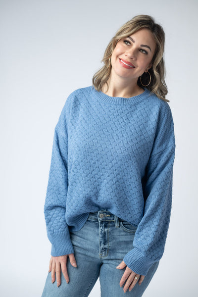 IN STOCK Gianna Pullover Sweater - Blue - Pumpkin Patch Co