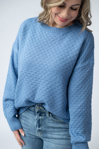 IN STOCK Gianna Pullover Sweater - Blue - Pumpkin Patch Co