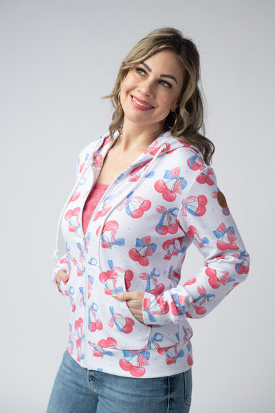 IN STOCK Fullzip Hoodie - Patriotic Cherries - Pumpkin Patch Co